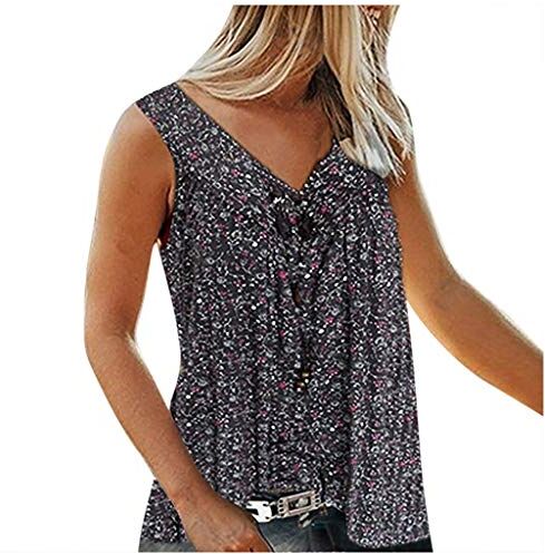 Generic Camicetta da donna TopsV NeckPartyStylish T-Shirt da donna a maniche lunghe spessa (03C-Black, XXL)