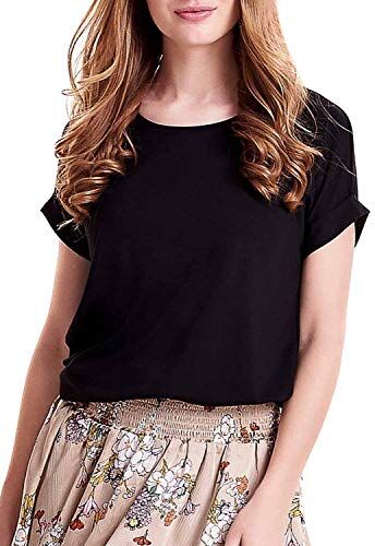 Only Onlmoster S/S O-Neck Top Noos Jrs T-Shirt, Solid Black, XXL Donna