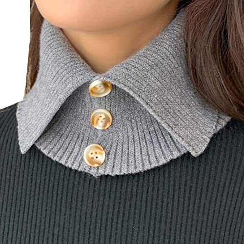 HEYONA Camicetta staccabile con colletto finto, colletto finto lavorato a maglia for colletti alti da donna ( Color : Gris )