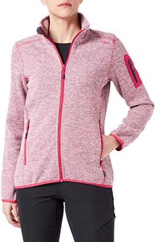 CMP Giacca In Knit-tech da Donna, Rosa (Fucsia Bianco), 46