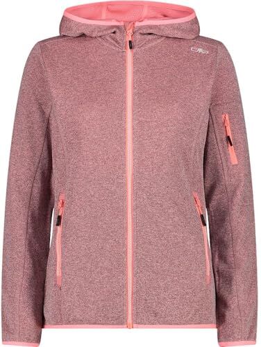 CMP Giacca in Knit-Tech da Donna con Cappuccio Fisso, Lotus-Lighter, 50