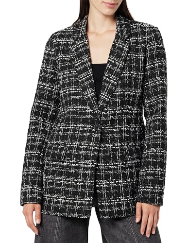 The Drop Blazer da Donna, Blake, Lungo, in Bouclé Nero, XS