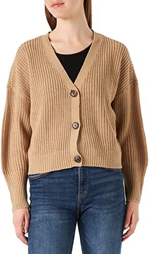 Vero Moda Vmlea Ls V-neck Cuff Cardigan Noos, Maglione Donna, Nomad, M