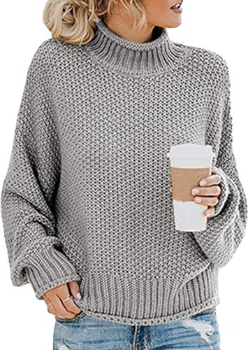 Bexdug Maglioni dolcevita comodi da donna, maglione dolcevita leggero da donna,Maglione pullover lavorato a maglia   Maglione a collo alto morbido e morbido, confortevole, a maniche lunghe, antivento,