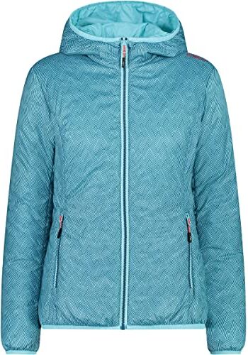 CMP Giacca reversibile da donna con cappuccio fisso, Acqua-Deep Lake, 50