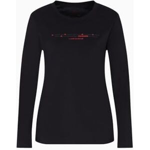 Armani Maglietta da Donna a Maniche Lunghe, con Stampa Multicolore, Nero, S Armani Maglietta da Donna a Maniche Lunghe, con Stampa Multicolore, Nero, S