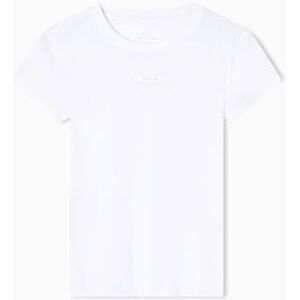Armani Maglietta da Donna a Maniche Corte con Logo Lettering Slim Fit, Bianco, M Armani Maglietta da Donna a Maniche Corte con Logo Lettering Slim Fit, Bianco, M