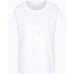 Armani Maglietta da Donna Arte Sella, Macro Foil Logo, Bianco Ottico, XXL Armani Maglietta da Donna Arte Sella, Macro Foil Logo, Bianco Ottico, XXL