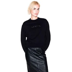 Armani Women's Cuffed Sleeve Front Logo Round Collar, Felpa, Nero, L, Nero, L Armani Women's Cuffed Sleeve Front Logo Round Collar, Felpa, Nero, L, Nero, L