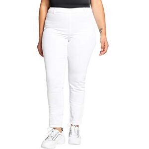 Ulla Popken 696876 Pantaloni da Donna, Taglie Fino a 64, Elasticizzati, Tasche Posteriori, Slim Fit Bianco (Bianco 70959020). 48 Ulla Popken 696876 Pantaloni da Donna, Taglie Fino a 64, Elasticizzati, Tasche Posteriori, Slim Fit Bianco (Bianco 70959020). 48