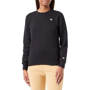 Champion Legacy Legacy Basics W Light Powerblend Fleece Crewneck Felpa, Nero, Donna FW23 Champion Legacy Legacy Basics W Light Powerblend Fleece Crewneck Felpa, Nero, Donna FW23