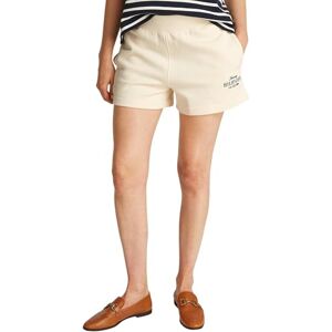 Tommy Hilfiger Donna Pantaloncini in Felpa in Cotone, Beige (Calico), L Tommy Hilfiger Donna Pantaloncini in Felpa in Cotone, Beige (Calico), L