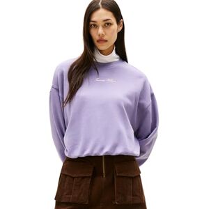 Tommy Hilfiger Donna Felpa Classic Script Terry Scollo Rotondo, Viola (Lavender Ash), XXS Tommy Hilfiger Donna Felpa Classic Script Terry Scollo Rotondo, Viola (Lavender Ash), XXS