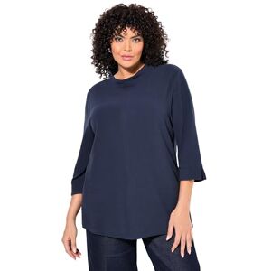 Ulla Popken Felpa, Coste Orizzontali, Collo Alto, Manica 3/4 Blu Notte Scuro 42+ 130-42+ Ulla Popken Felpa, Coste Orizzontali, Collo Alto, Manica 3/4 Blu Notte Scuro 42+ 130-42+