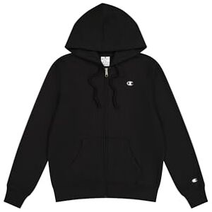 Champion Legacy Legacy Basics W Light Powerblend Fleece Full Zip Felpa con Cappuccio, Nero, Donna FW23 Champion Legacy Legacy Basics W Light Powerblend Fleece Full Zip Felpa con Cappuccio, Nero, Donna FW23