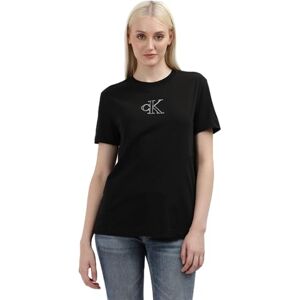 Calvin Klein Jeans Donna T-Shirt Maniche Corte Outlined Regular Scollo Rotondo, Nero (CK Black), XS Calvin Klein Jeans Donna T-Shirt Maniche Corte Outlined Regular Scollo Rotondo, Nero (CK Black), XS
