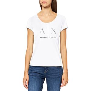 Armani Strass Logo Maglietta a Maniche Corte da Donna, Bianco (OPTIC WHITE 1000), S Armani Strass Logo Maglietta a Maniche Corte da Donna, Bianco (OPTIC WHITE 1000), S