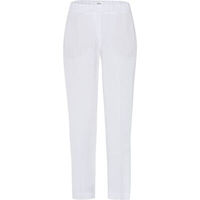 BRAX Pantaloni da Donna Style Maron in Lino, Bianco (White 99), 29W x 30L BRAX Pantaloni da Donna Style Maron in Lino, Bianco (White 99), 29W x 30L