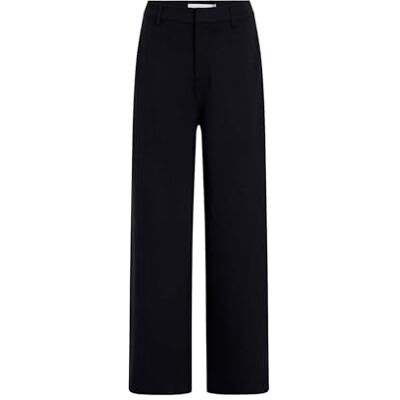 Calvin Klein Donna Pantaloni in Tessuto Milano Wide Leg, Nero (CK Black), L Calvin Klein Donna Pantaloni in Tessuto Milano Wide Leg, Nero (CK Black), L