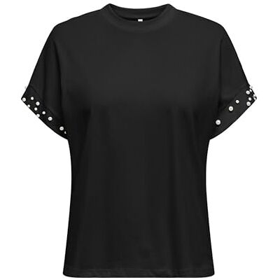 Only Onlolivia Life S/S Loose O-Neck Top Jrs da Donna, Nero, S Only Onlolivia Life S/S Loose O-Neck Top Jrs da Donna, Nero, S