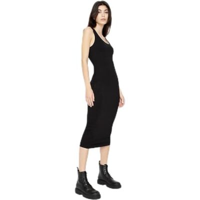 Armani Abito Casual da Donna Essential, Leggero, in Viscosa, Nero, XL Armani Abito Casual da Donna Essential, Leggero, in Viscosa, Nero, XL