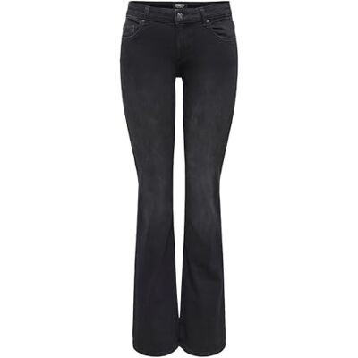 Only Onlblush Mid Flared DNM Tai1099 Noos, Jeans Donna, Washed Black, S / 30L Only Onlblush Mid Flared DNM Tai1099 Noos, Jeans Donna, Washed Black, S / 30L
