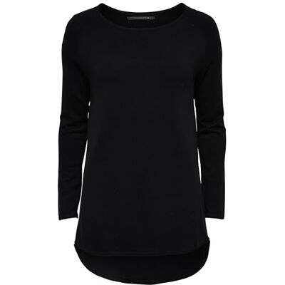 Only Mila Lacy L/S Long Pullover Knt T-Shirt Donna, Nero (Black), 46 Only Mila Lacy L/S Long Pullover Knt T-Shirt Donna, Nero (Black), 46