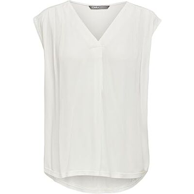 Only Onlroberta S/S V-Collo Top Wvn da Donna, Bianco (Cloud Dancer Cloud Dancer)., 36 Only Onlroberta S/S V-Collo Top Wvn da Donna, Bianco (Cloud Dancer Cloud Dancer)., 36