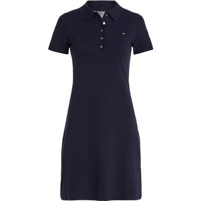 Tommy Hilfiger Donna Abito a Polo 1985 Pique Slim Fit, Blu (Desert Sky), L Tommy Hilfiger Donna Abito a Polo 1985 Pique Slim Fit, Blu (Desert Sky), L