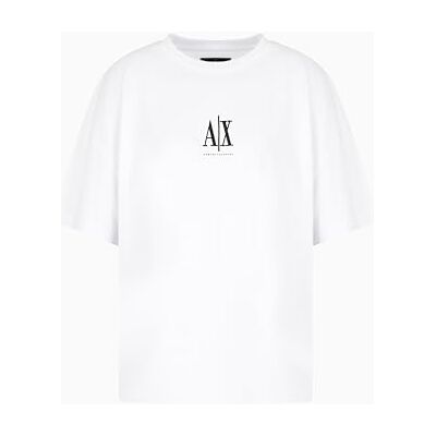 Armani T-Shirt da Donna Icon Project, Logo Ricamato sul Davanti, Bianca, S, Bianco Ottico, S Armani T-Shirt da Donna Icon Project, Logo Ricamato sul Davanti, Bianca, S, Bianco Ottico, S