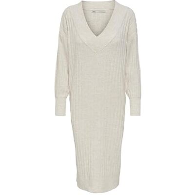 Only Onlnew Tessa L/S Midi V-Neck Knt Long Dresses, Pumice Stone., M Only Onlnew Tessa L/S Midi V-Neck Knt Long Dresses, Pumice Stone., M