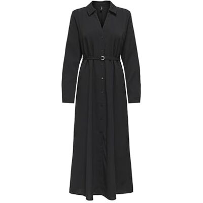 Only Onlnova Life Elite L/S Renna Long Dress, Nero, M Donna Only Onlnova Life Elite L/S Renna Long Dress, Nero, M Donna