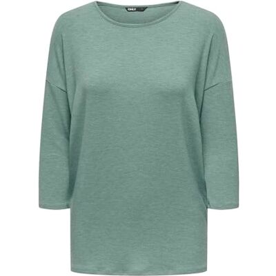 Only Donna ONLGLAMOUR 3/4 Top Jrs Noos Camicia da Donna, Chinois Green/Detail: Melange, L Only Donna ONLGLAMOUR 3/4 Top Jrs Noos Camicia da Donna, Chinois Green/Detail: Melange, L