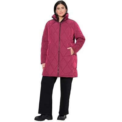 Ulla Popken Cappotto HYPRAR Trapuntato e Idrorepellente con Cappuccio Carminio 42+ 536-42+ Ulla Popken Cappotto HYPRAR Trapuntato e Idrorepellente con Cappuccio Carminio 42+ 536-42+