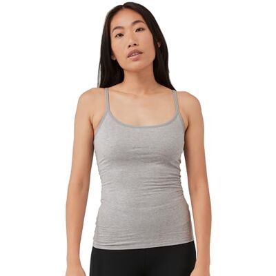 Pact Canotta da Donna in Cotone con Reggiseno Integrato, Grigio Erica, L Pact Canotta da Donna in Cotone con Reggiseno Integrato, Grigio Erica, L