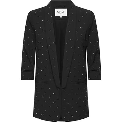 Only Onlelly Life 3/4 Rhinestone Blazer TLR Strass, Nero, 42 Donna Only Onlelly Life 3/4 Rhinestone Blazer TLR Strass, Nero, 42 Donna
