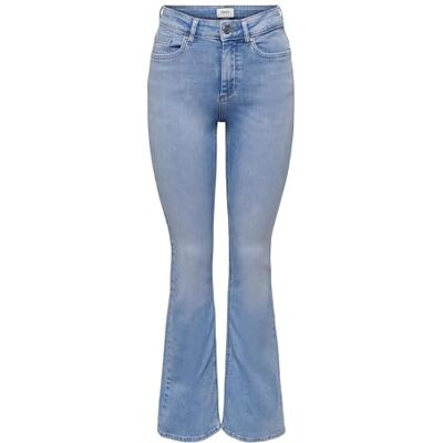 Only Jeans Donna Flared Fit ONLBLUSH Vita Media Jeans Svasati, Special Bright Blue Denim, (S) W x 30L Only Jeans Donna Flared Fit ONLBLUSH Vita Media Jeans Svasati, Special Bright Blue Denim, (S) W x 30L