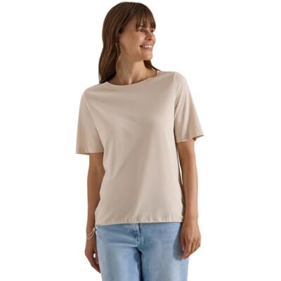 Cecil Maglietta con Coulisse Laterale Pearl Beige S Cecil Maglietta con Coulisse Laterale Pearl Beige S