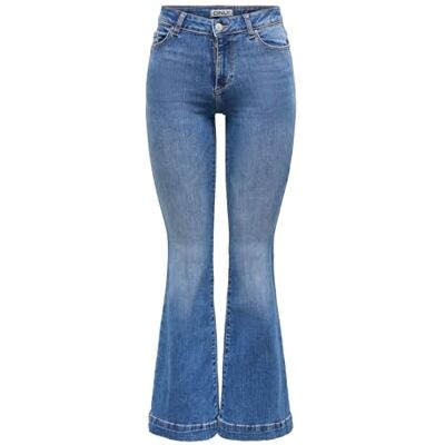 Only Onlblush Mid Retroflared DNM Dia550 Noos, Media Blu Denim, XS x 30L Only Onlblush Mid Retroflared DNM Dia550 Noos, Media Blu Denim, XS x 30L