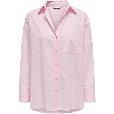 Only Onlsalina L/S Shirt Wvn Abbreviata con Polsini Bottoni E Collo Camicia, Pink Lady, S Donna Only Onlsalina L/S Shirt Wvn Abbreviata con Polsini Bottoni E Collo Camicia, Pink Lady, S Donna