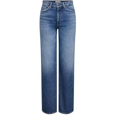 Only Onljuicy HW Wide Leg Dot330 DNM Noos, Blu Jeans Scuro, 30W x 32L Only Onljuicy HW Wide Leg Dot330 DNM Noos, Blu Jeans Scuro, 30W x 32L