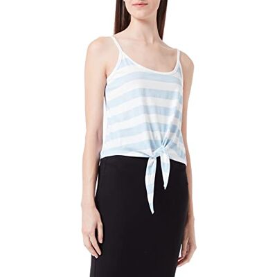Only Onlmay-Maglia Corta con Nodo S Gilet, Cashmere Blu/Righe: Nuvola Ballerino (Kia), XL Donna Only Onlmay-Maglia Corta con Nodo S Gilet, Cashmere Blu/Righe: Nuvola Ballerino (Kia), XL Donna