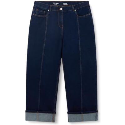 Ulla Popken Jeans da Donna Taglie Forti, Taglie Forti, Modello Mary, con Orlo, Gamba Larga e Dritta Ulla Popken Jeans da Donna Taglie Forti, Taglie Forti, Modello Mary, con Orlo, Gamba Larga e Dritta