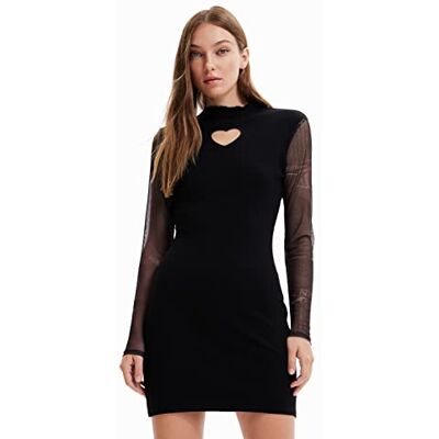 Desigual Vest_maky 2000 Black Abito Casual, Nero, L Donna Desigual Vest_maky 2000 Black Abito Casual, Nero, L Donna