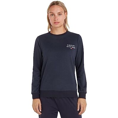 Tommy Hilfiger Donna Felpa Track Top Scollo Rotondo, Blu (Desert Sky), S Tommy Hilfiger Donna Felpa Track Top Scollo Rotondo, Blu (Desert Sky), S