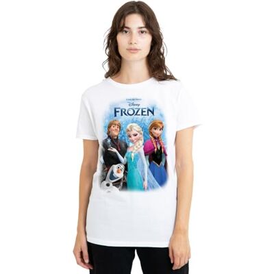 Disney Poster with Elsa, Anna, Kristoff And Olaf T-Shirt Donna, Bianco, L Disney Poster with Elsa, Anna, Kristoff And Olaf T-Shirt Donna, Bianco, L