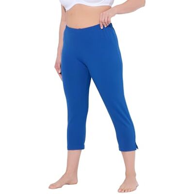 Ulla Popken Pantaloni Capri da Donna, Lunghezza 7/8, Elastico in Vita, Fino alla Taglia 42/44, Blu (Deep Sea), 40W x 32L Ulla Popken Pantaloni Capri da Donna, Lunghezza 7/8, Elastico in Vita, Fino alla Taglia 42/44, Blu (Deep Sea), 40W x 32L