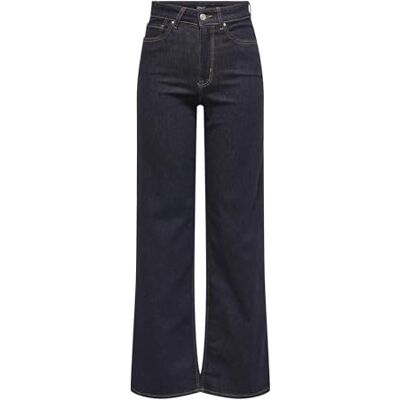 Only Onlmadisonblush HW Wide SB DNM Rea02Noos, Blu Jeans Scuro, (S) W x 30L Only Onlmadisonblush HW Wide SB DNM Rea02Noos, Blu Jeans Scuro, (S) W x 30L