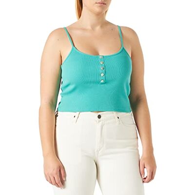 Only Onlnessa S/L Gilet Corto da Donna con Bottoni, Verde Marino., L Only Onlnessa S/L Gilet Corto da Donna con Bottoni, Verde Marino., L