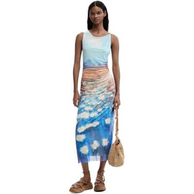 Desigual Abito Senza Maniche della Collezione Donna, Blu, M Desigual Abito Senza Maniche della Collezione Donna, Blu, M